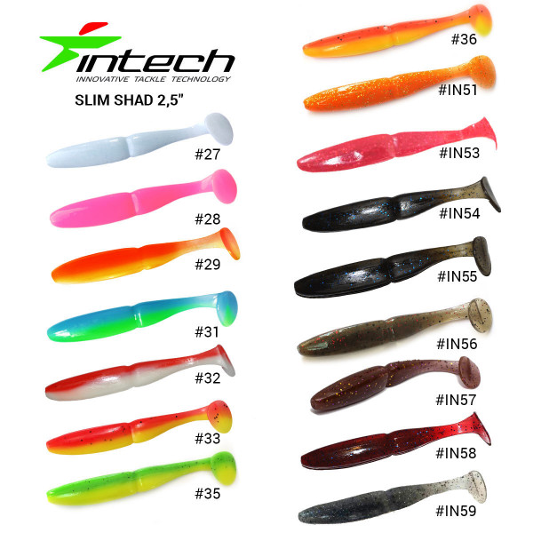 Приманка Intech Slim Shad 2,5"(12 шт)