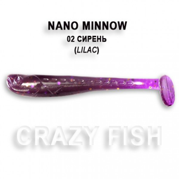 Приманка Crazy Fish  Nano Minnow 02 (lilac)  8 шт