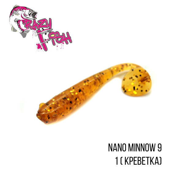 Приманка Crazy Fish  Nano Minnow 09 (caramel) 8 шт