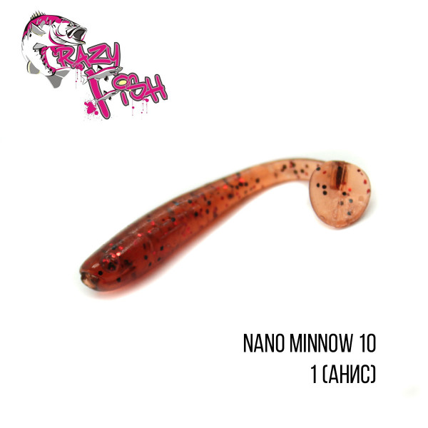 Приманка Crazy Fish  Nano Minnow 10 (motor oil)  8 шт