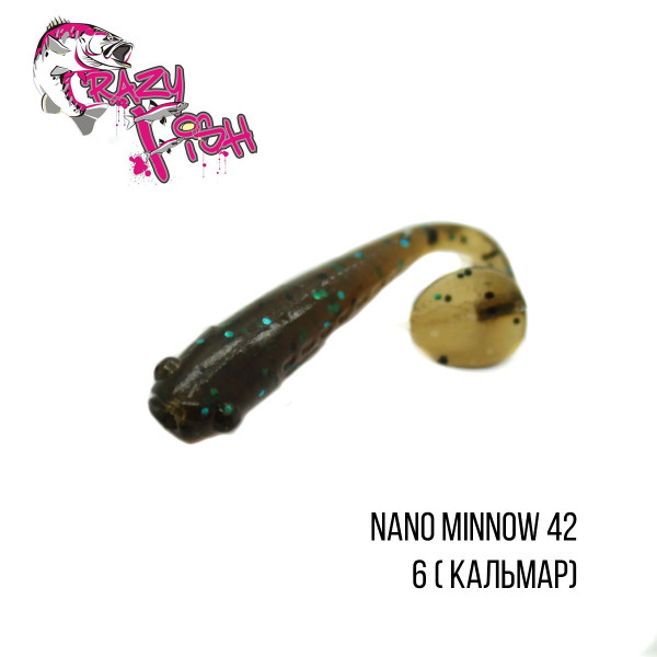 Приманка Crazy Fish  Nano Minnow 42 (зеленая тыква син.)  8 шт
