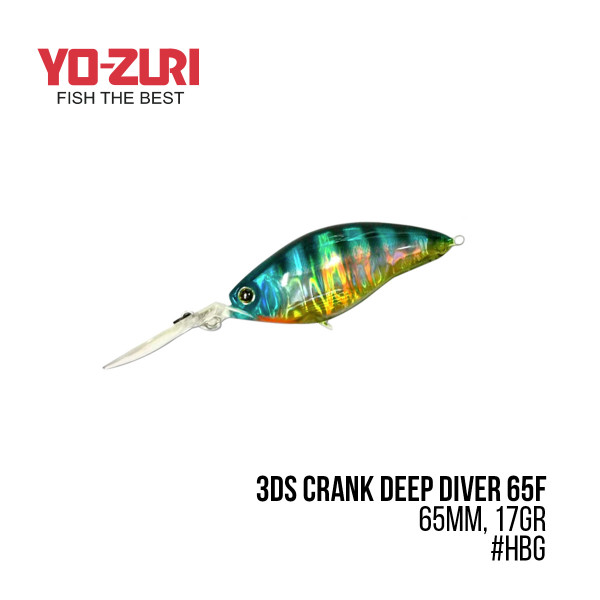 На фото Воблер Yo-Zuri 3DS Crank Deep Diver 65F (65mm, 17gr,)