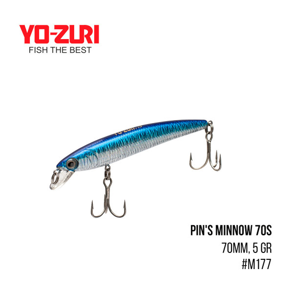 Воблер Yo-Zuri Pin'S Minnow 70S (70mm, 5 gr,)