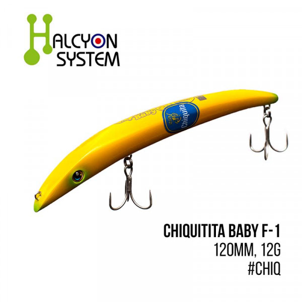 На фото Воблер Halcyon System Chiquitita Baby F-1 (120mm, 12g)