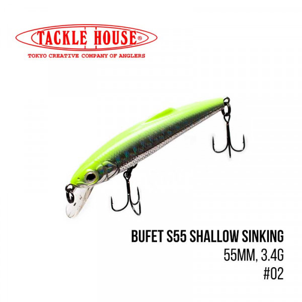 Воблер Tackle House Bufet S55 Shallow Sinking (55mm, 3.4g,)