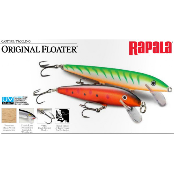 На фото Воблер Rapala Original Floater 11F (11 см, 6 гр, 1,2 - 1,8 м)