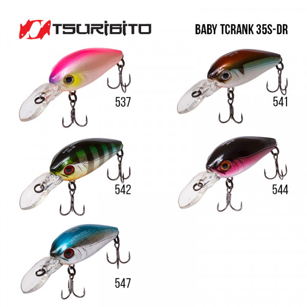 На фото Воблер Tsuribito Baby Crank 35S-DR (35 мм,  3.6 gr, 1.5 - 1.8 м)