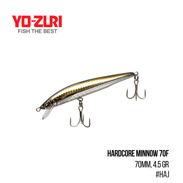 Воблер Yo-Zuri Hardcore Minnow 70F (70mm, 4.5 gr,)