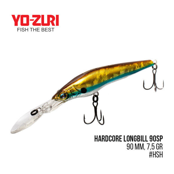 Воблер Yo-Zuri Hardcore Longbill 90SP (90mm, 12 gr, 3,5 m)