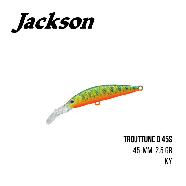 На фото Воблер Jackson TroutTune D 45S (45mm, 2.5g)