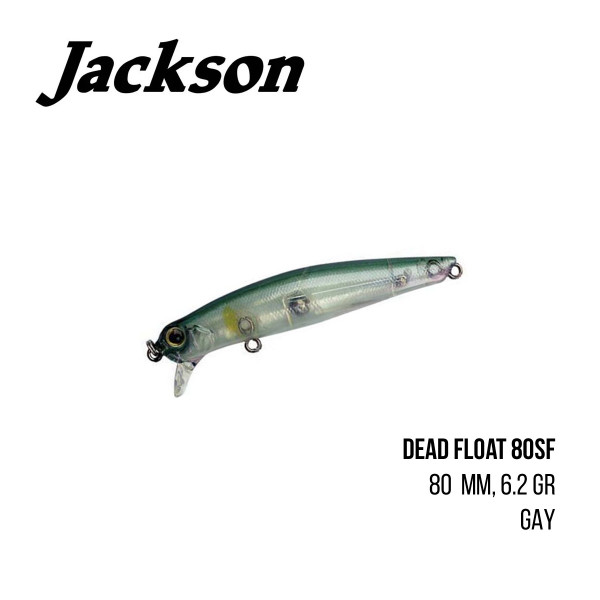 На фото Воблер Jackson Dead Float 80SF (80mm, 6.2g)