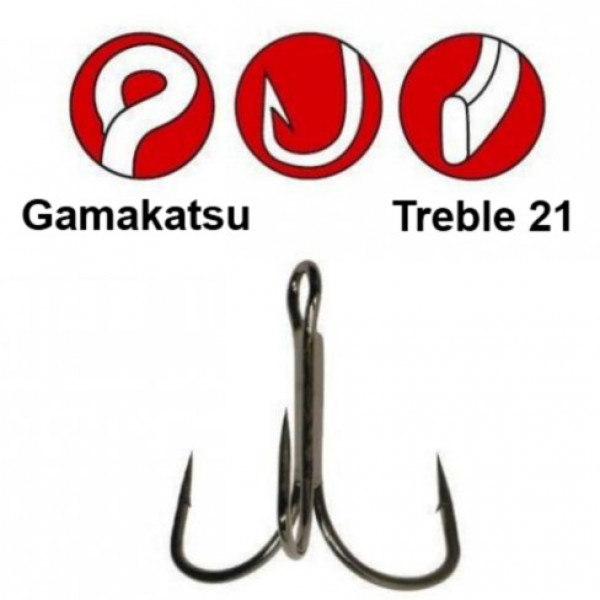 Крючки Gamakatsu тройные Treble 21 black - 5 шт